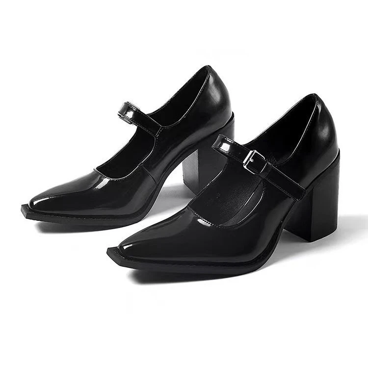 Cheirs Kawer复古英伦玛丽珍小皮鞋女秋季2023年新款配裙子高跟鞋