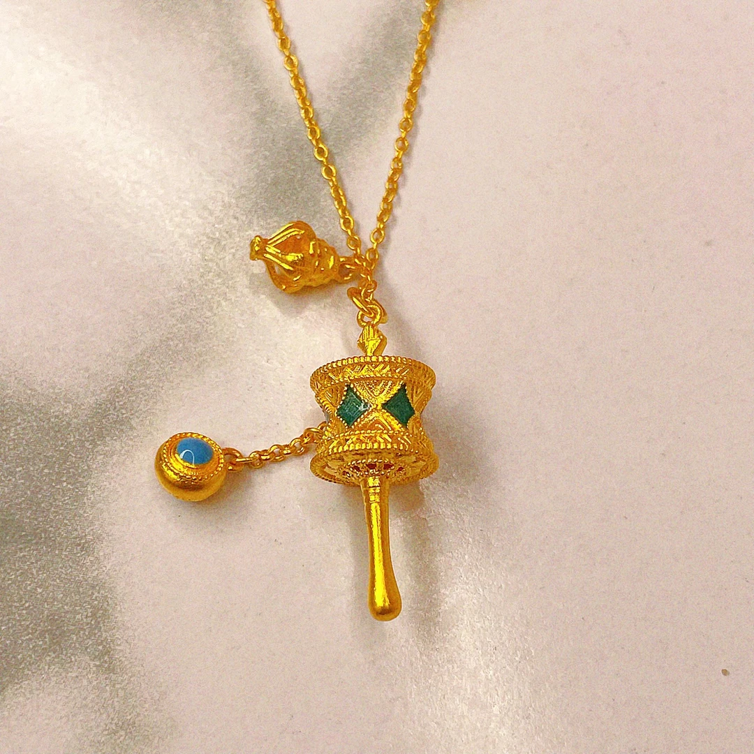 Chow Tai Seng/周大生足金套链非凡国潮吉来运转珐琅彩转经筒女生