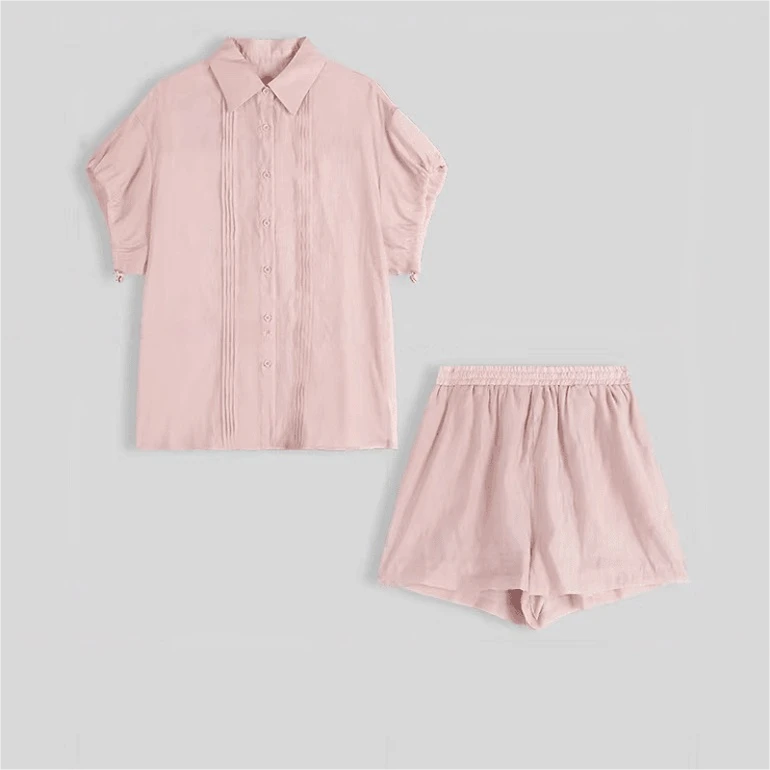 新款时尚设计感油款衬衫套装-8681309