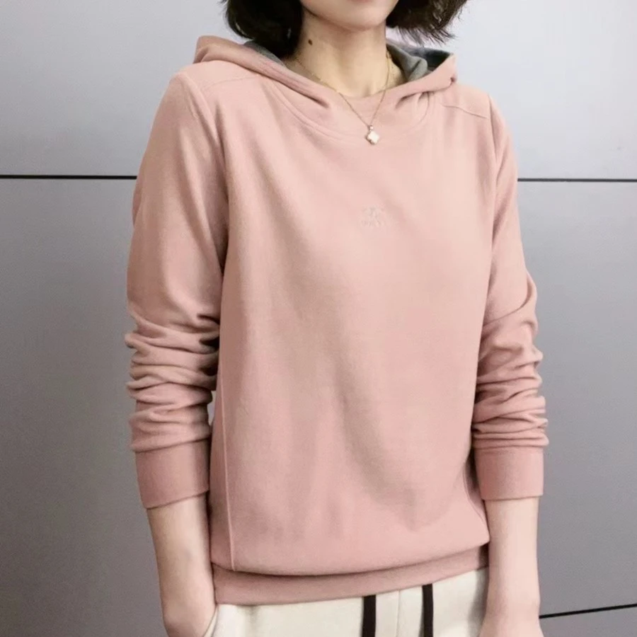 冬季工厂设计师款植物印染双面德绒加大码拼接连帽长袖卫衣5820