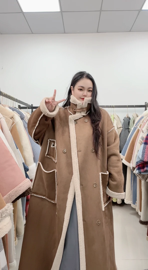 （花花）毛呢外套女秋冬季2025新款韩系加厚高级感气质长款呢子大衣