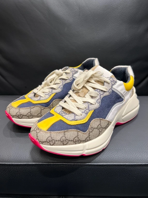 41.5码/Gucci/古驰老花拼接满印老爹鞋/7.5码/98新/男款