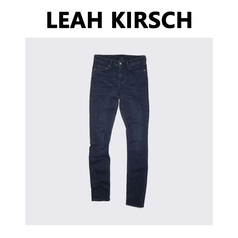 LEAH KIRSCH 高腰牛仔裤女秋冬弹力显瘦紧身小脚裤子 D23-5049