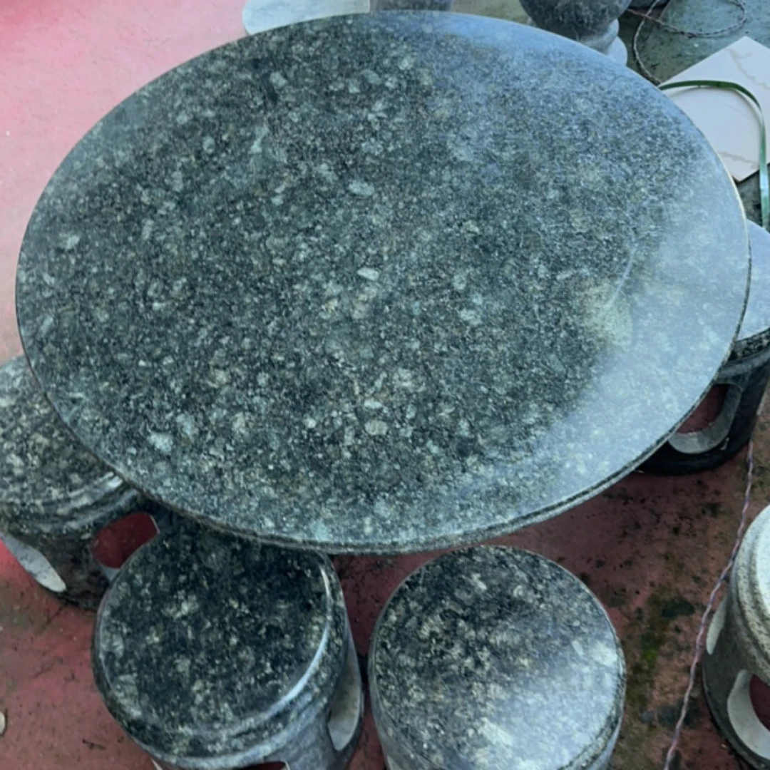 蝴蝶绿镂空石桌石凳庭院室内摆放