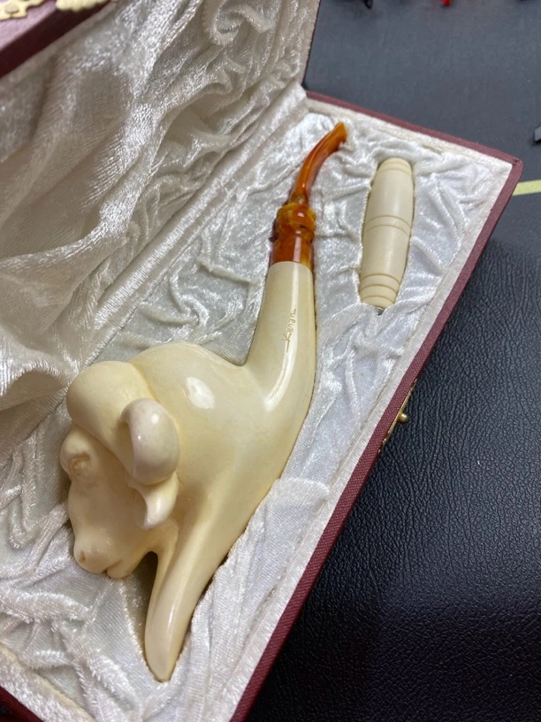 海泡石烟斗凯南雕刻21*47