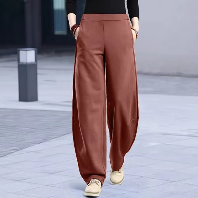 2023冬季保暖加绒卫裤女款宽松休闲运动裤厚款镰刀裤显腿长萝卜裤