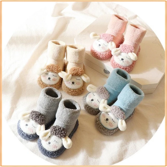 婴儿中筒防滑XSTP软底学步地板鞋袜加厚保暖袜套秋冬男女宝【萌乐】