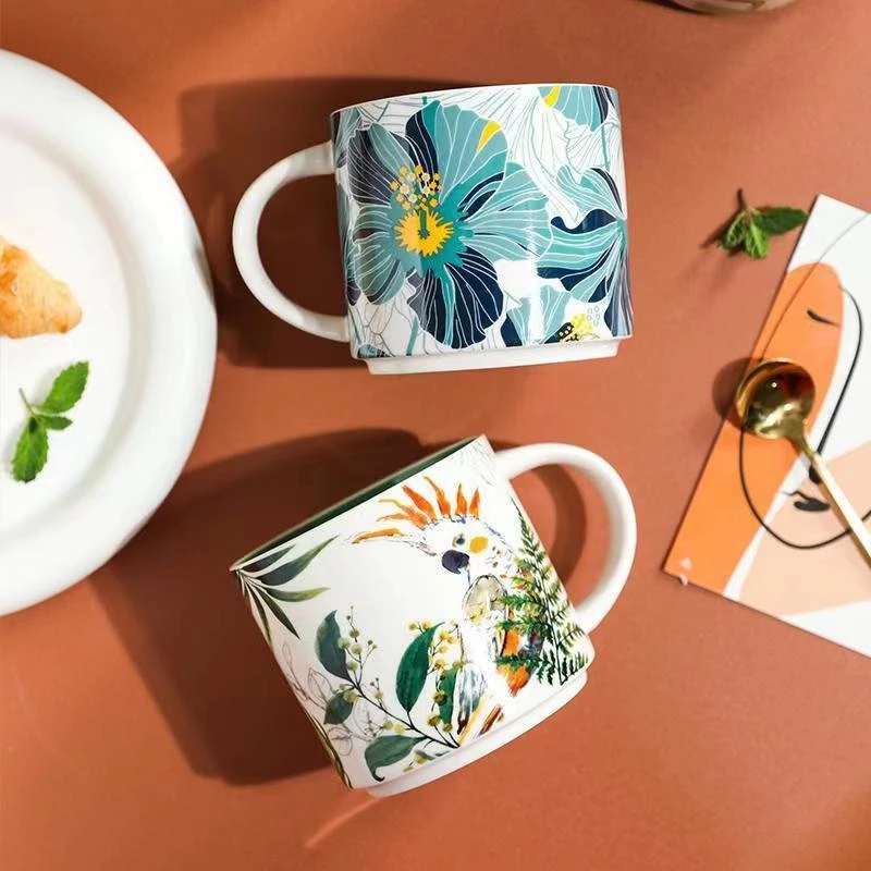 杯子陶瓷大容量喝水杯子新款2023高颜值网红茶杯家用咖啡杯马克杯