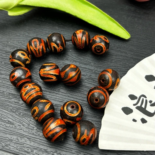 行运 火供 小配珠 玛瑙材质  13.8mm 单颗