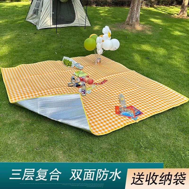 野餐垫户外露营野炊牛津布防潮便携折叠郊游垫网红ins风地垫春游