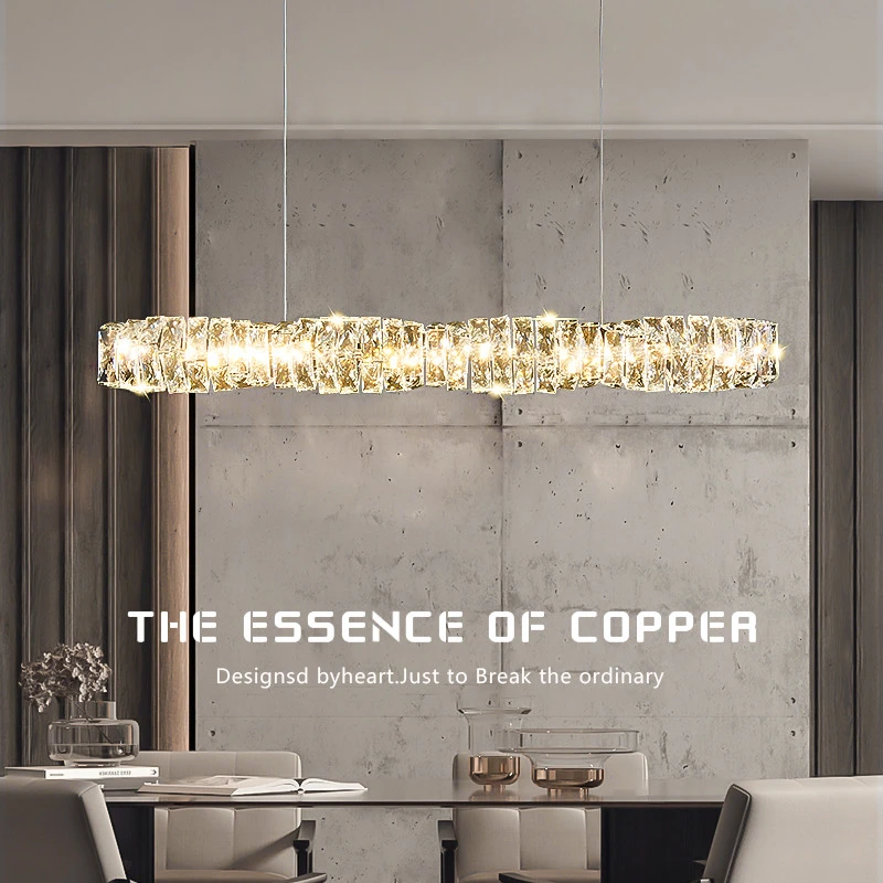 意式餐厅灯吊灯水晶轻奢灯现代简约饭厅餐桌吧台长条创意客厅卧室