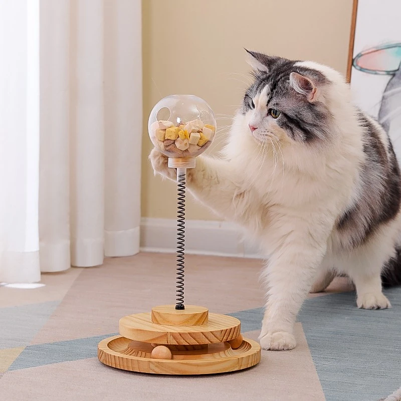 猫玩具逗猫棒漏食不倒翁狗狗猫咪自嗨解闷神器自动猫粮零食喂食器