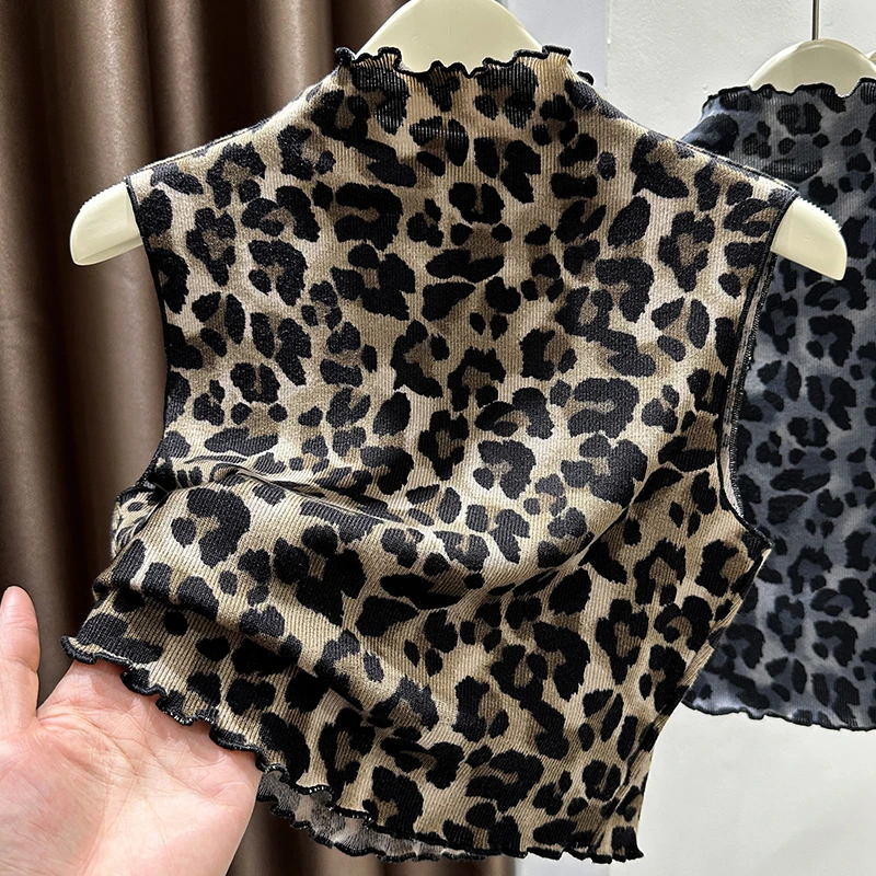 木耳边洋气修身上衣2024新款秋冬内搭高档半高领假领子女款打底衫