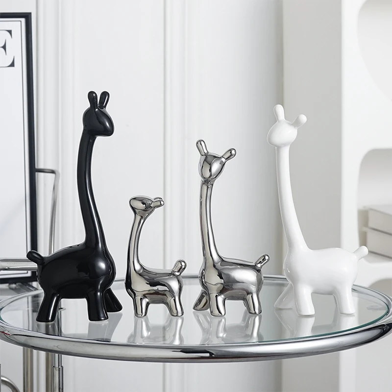 摆件酒柜小鹿一家四口家居饰品现代简约小摆设装饰品创意客厅轻奢