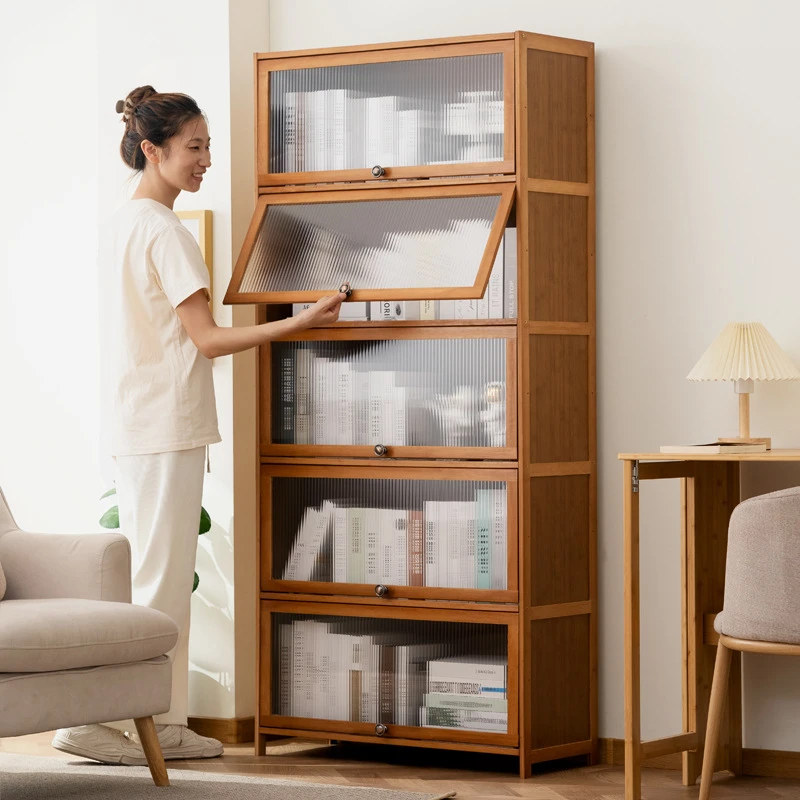 书柜置物架落地书架子儿童简易客厅家用收纳柜储物柜实木多层卧室