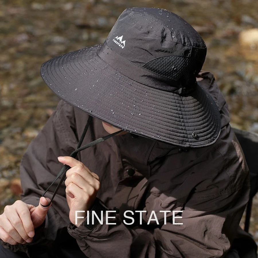 大头围+大帽檐+网眼透气+速干排汗+防紫外线+登山帽防晒