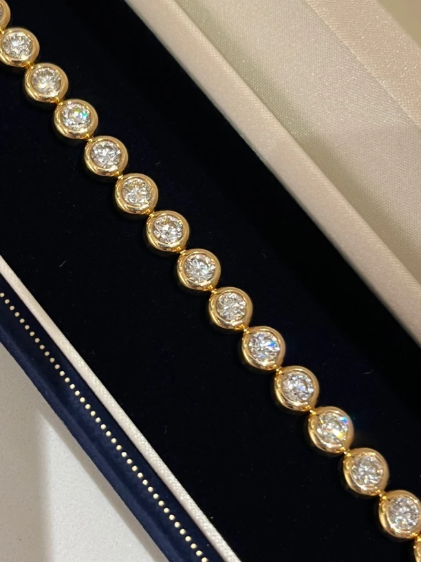 18k金泡泡钻石手链时尚欧美重工