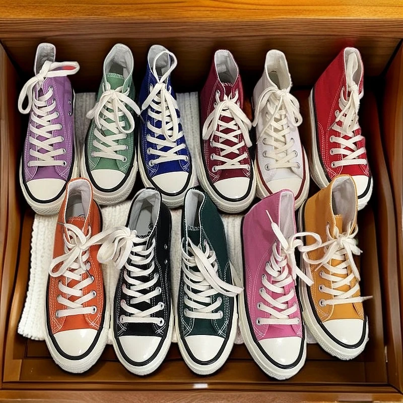 帆布鞋1970s男女同款高帮休闲鞋ins秋冬经典复古百搭运动鞋情侣款