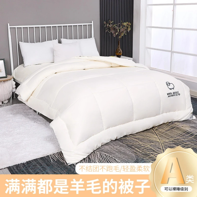 24年新品刺绣款澳洲进口羊毛100%纯羊毛被子被芯春秋被冬被加厚