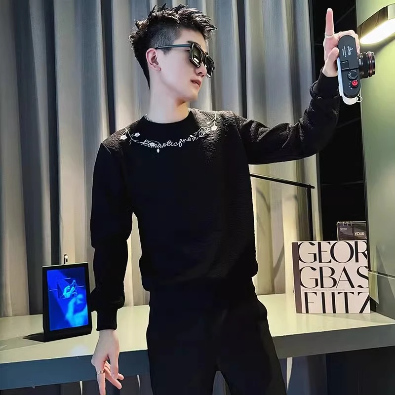 高级感卫衣男士刺绣超好看外套2024新款春秋款潮牌痞帅风炸街衣服
