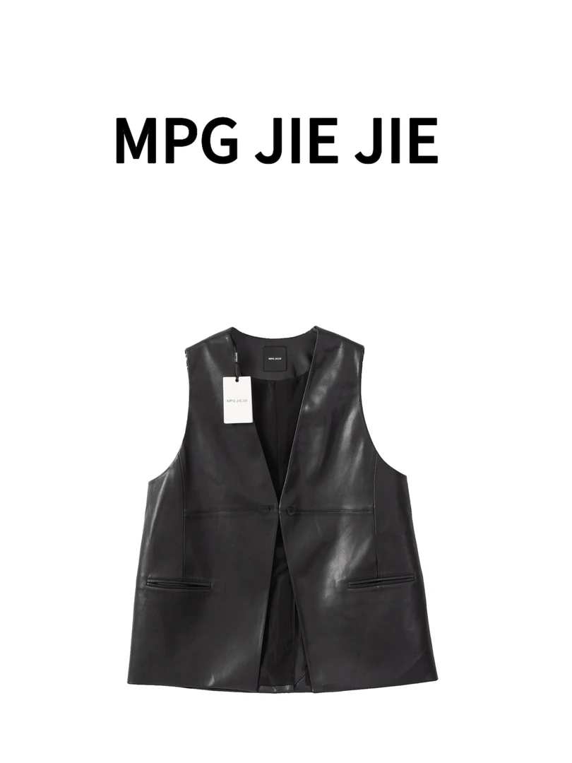 MPG JIEJIE【摩登】早秋大码气质时尚休闲百搭女士黑色马甲