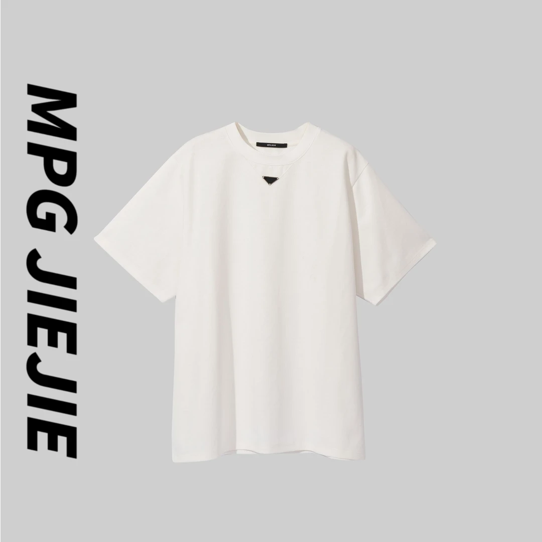 MPG JIEJIE【回归舒适】25春夏时尚黑色休闲净版三角夏季短袖T恤