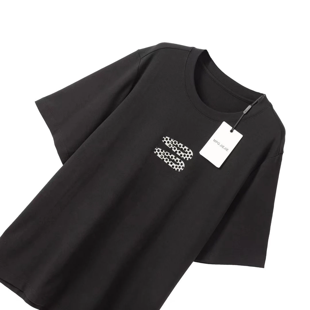 MPG JIEJIE【不得不爱】春夏简约百搭高级感黑色短袖T恤宽松半袖