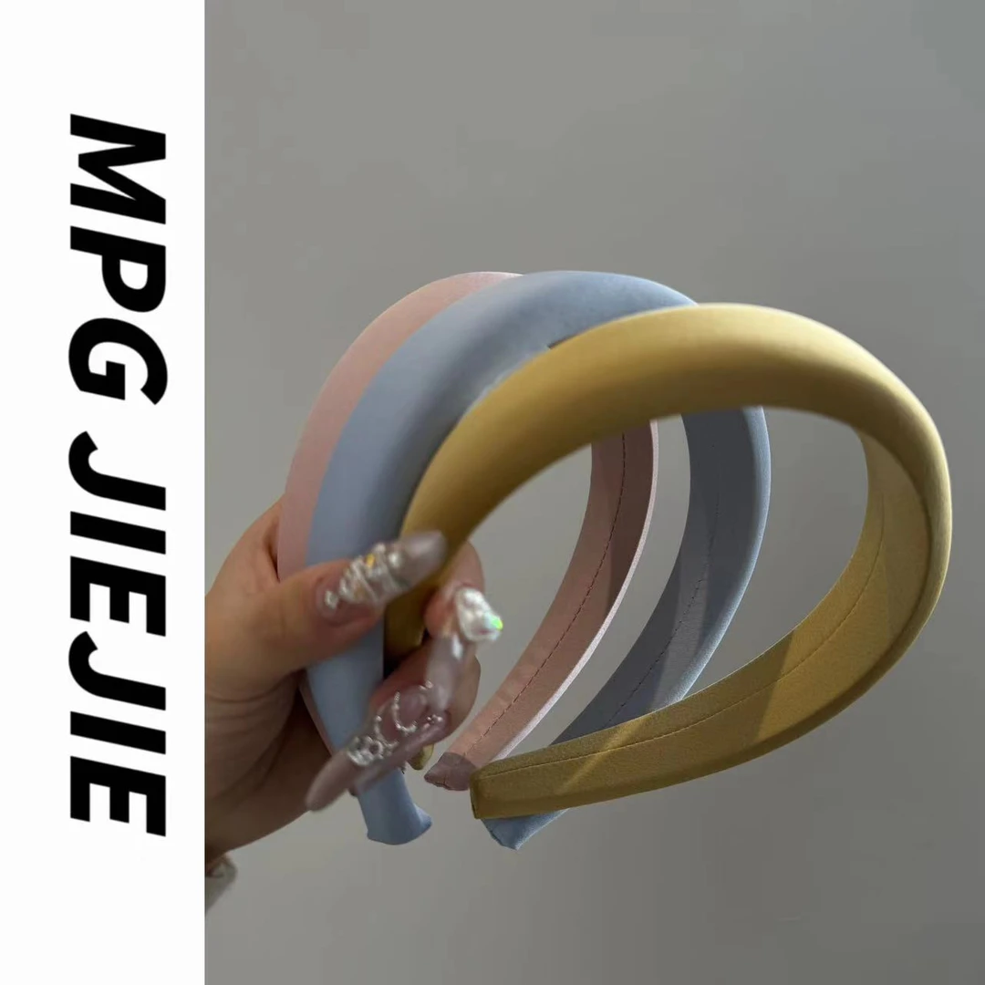 MPG JIEJIE【奶油系】百搭气质纯色时尚头饰简约法式缎面发箍