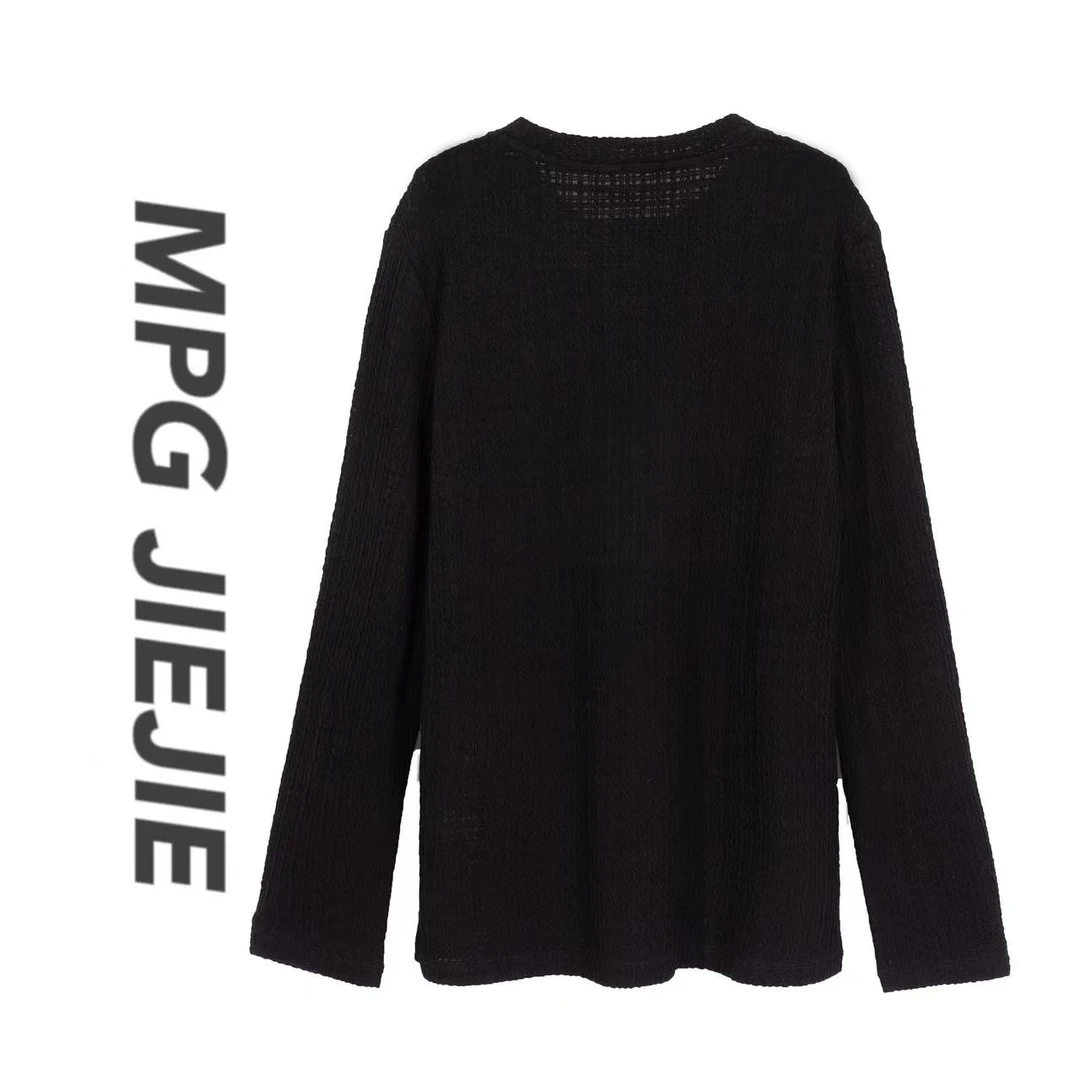 MPG JIEJIE【心选套头】百搭休闲时尚针织圆领黑色网红女士