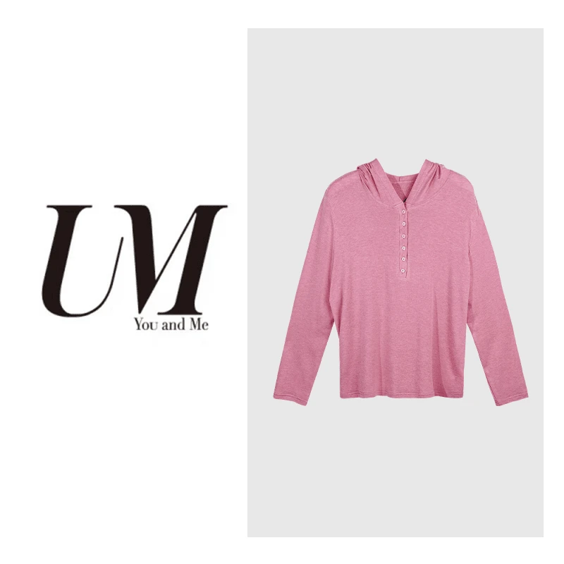 【U.M】轻薄天丝羊毛连帽防晒长袖针织衫
