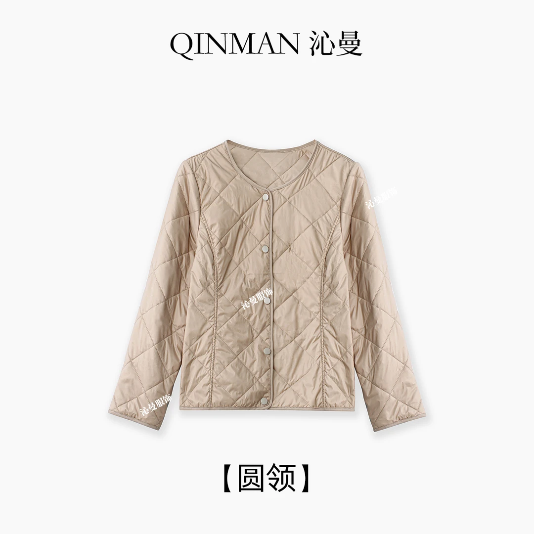 沁曼SM001桑蚕丝内胆女冬轻薄保暖圆领外套长袖搭大衣内搭