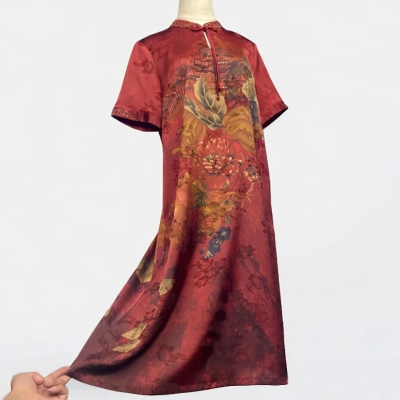 818阔太太喜婆婆结婚妈妈高贵礼服旗袍气质时尚平时可穿连衣裙女