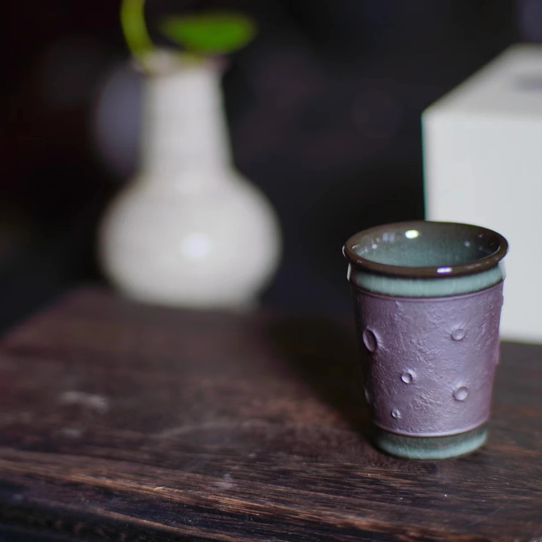 旭壶工房，星际闻香杯，龙泉传世哥窑系列，口径48mm，高62mm。46cc