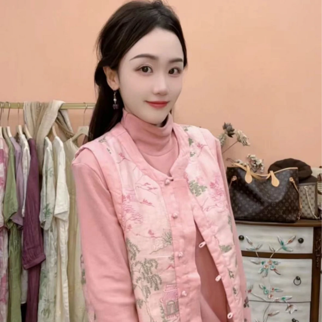 6607【山河图】重工刺绣马甲秋新中式国风立领坎肩