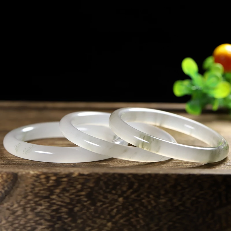 天山冰翠玉手镯高冰飘花少女百搭时尚气质（多样性发货拍一发一）