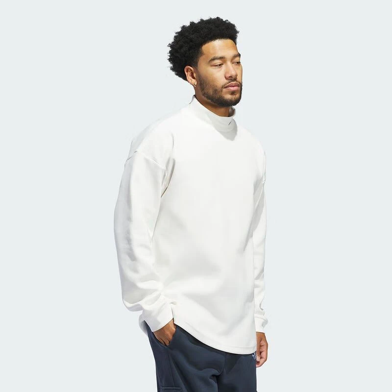 Adidas/阿迪三叶草BASKET 情侣款运动卫衣套头衫白色IY7377