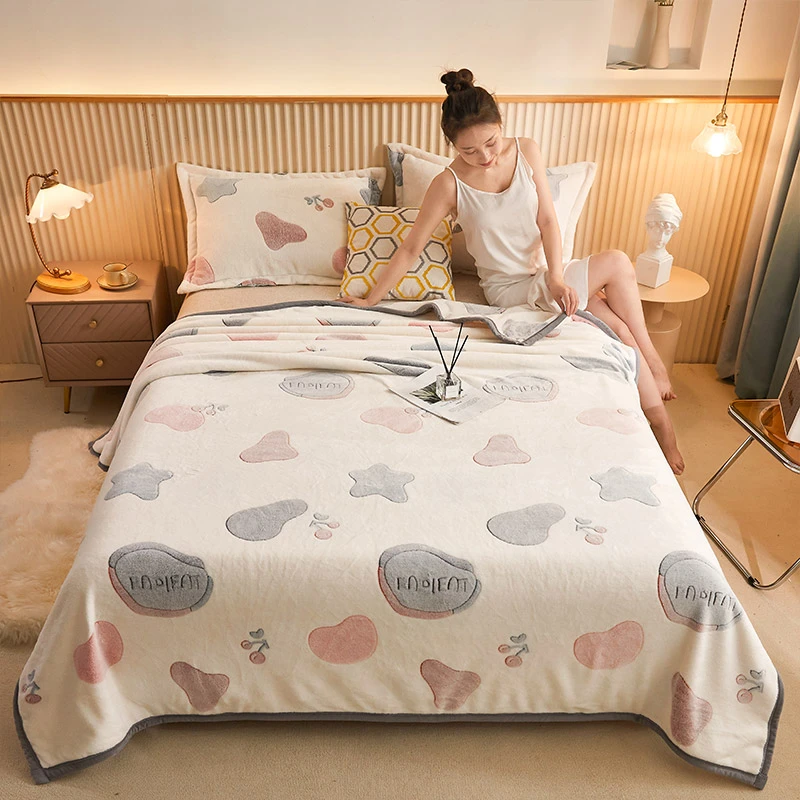 【清仓】雪花双面绒毛毯珊瑚绒毯子加厚冬季披肩盖毯床单沙发午睡毯