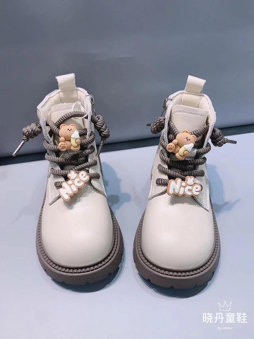 儿童加绒马丁靴真皮高品质断码特价