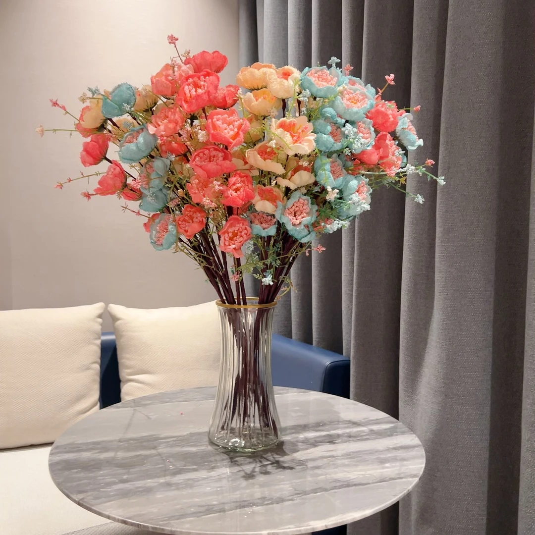 高档仿真花摆设杜鹃花假花仿真花装饰花束插花艺家居摆件轻奢