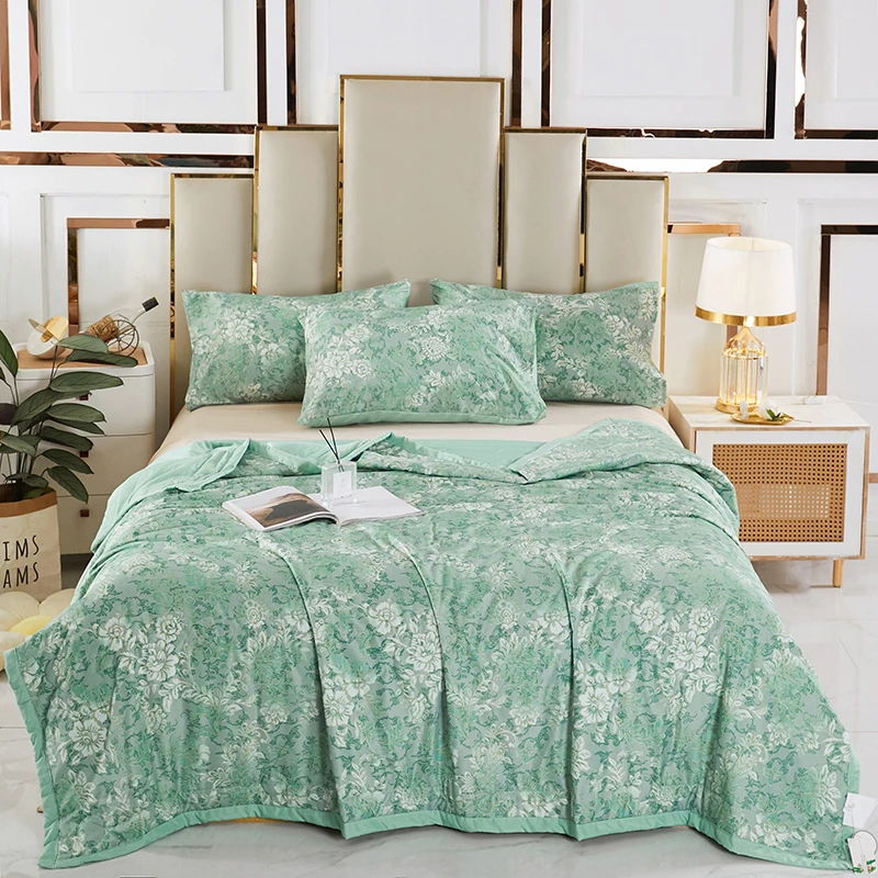 【上海车王】水洗夏天丝滑凉感夏凉被空调被印花机洗亲肤轻奢薄款