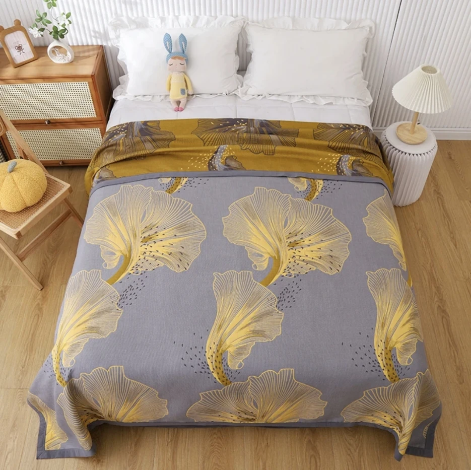 小南向清风200**230银杏叶春秋吸汗透气双面正品防滑四季大床床盖