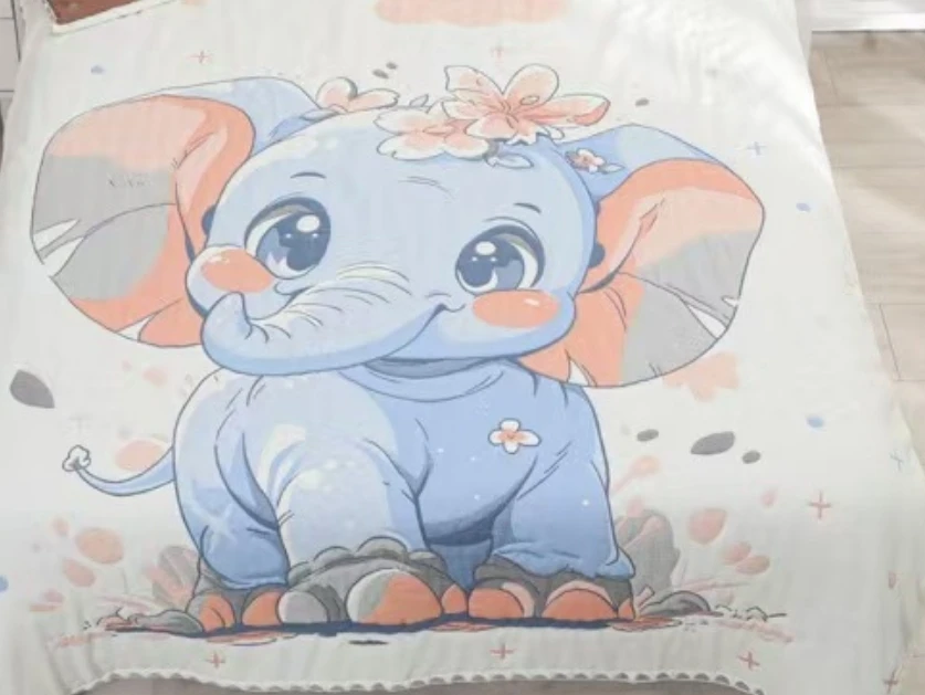 150*200 百荷小象 泡芙被多功能可爱亲肤柔软