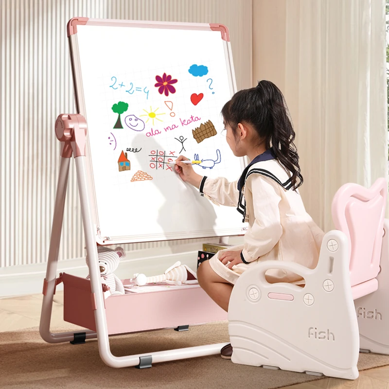 儿童画板家用双面磁性小黑板支架式写字白板无尘宝宝可擦涂鸦教学