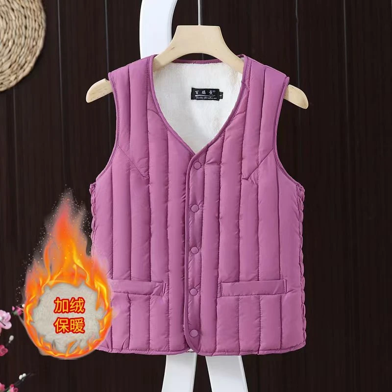 妈妈棉马甲加绒保暖修身暖背女士中老年棉衣大码外穿内穿轻薄加厚
