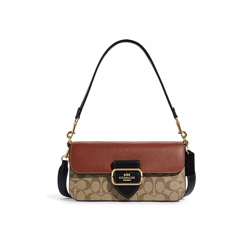 COACH/蔻驰【现货】MORGAN系列拼色法棍包腋下包女士斜挎包CE560