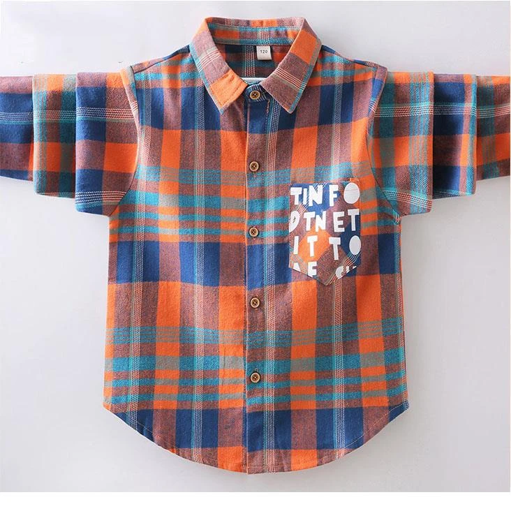 FAVMARTHA男童衬衫外套春秋儿童春款2025年秋装新款男孩棉格子衬