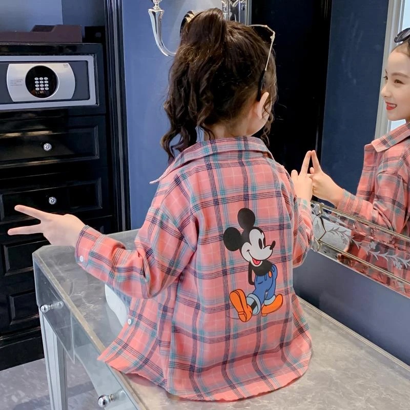 FAVMARTHA2025秋款女童衬衫洋气时髦儿童衬衣棉中大童春秋装长袖