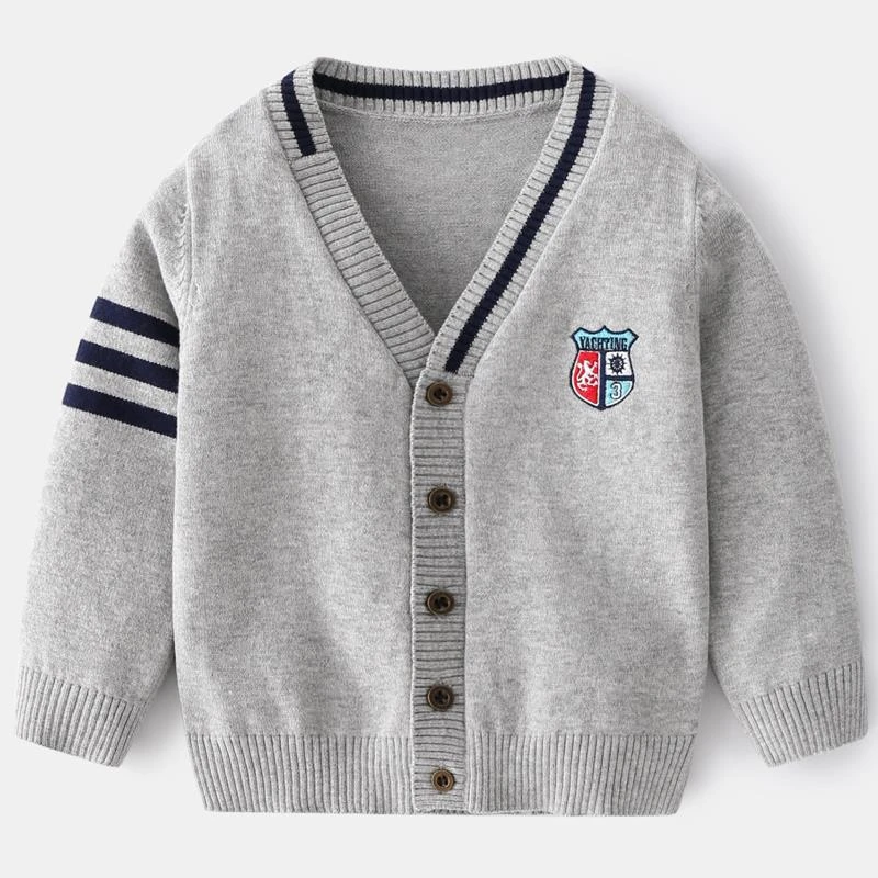 FAVMARTHA男童开衫毛衣薄款2025年新款男孩春秋宝宝学院春装上衣