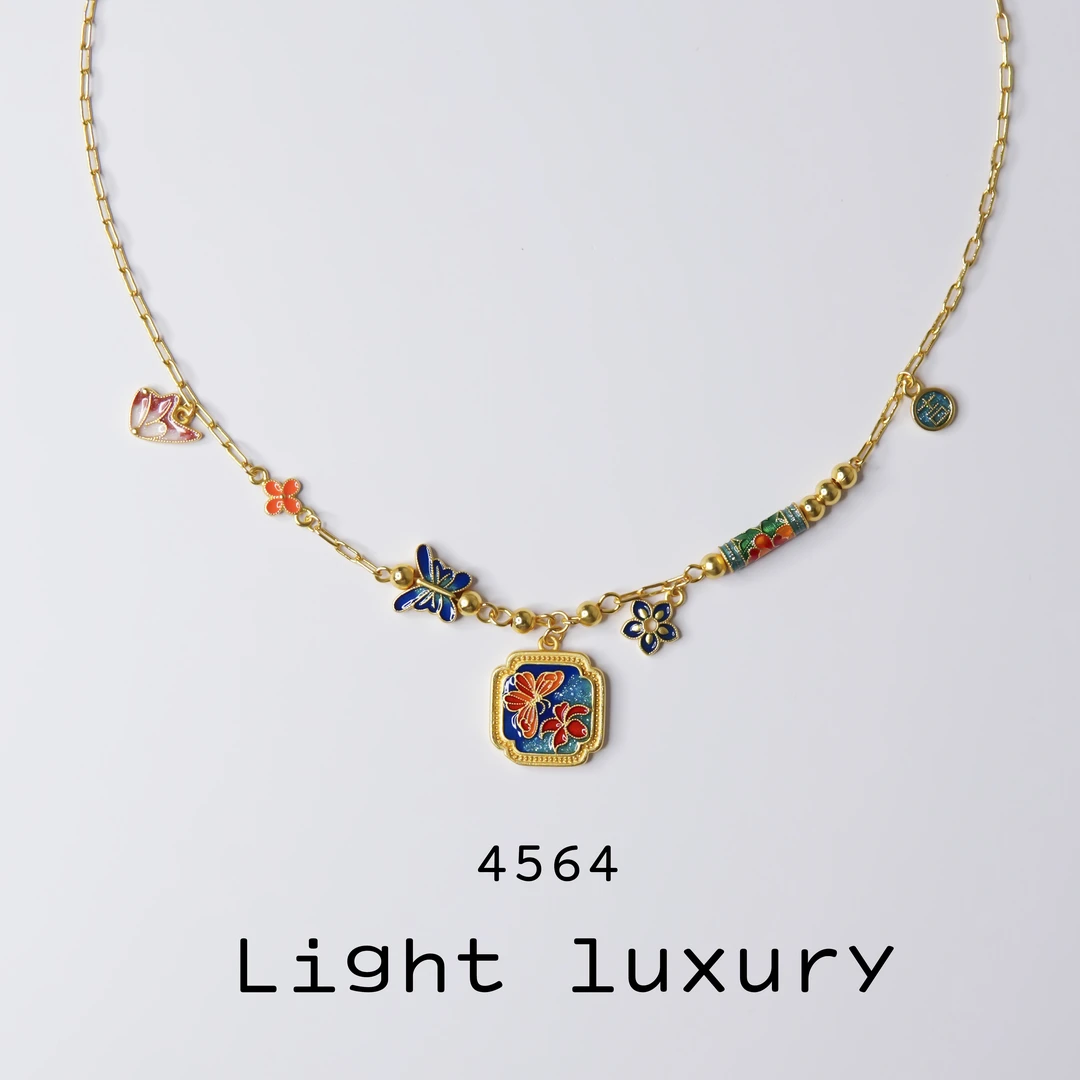 铜合金项链 4564气质轻奢时尚百搭复古简约花园女主项链
