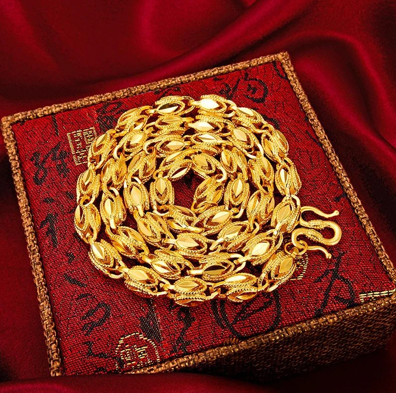 合金项链 合金材质【凤眼项链】男款时尚金色潮流霸气精